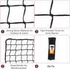 Baseball Batting Cage Net, Frame Not Include, Baseball and Softball Cage Netting with Door, Target Cloth, Heavy Duty Enclosed Hitting Cage Net for Backyard and Indoor