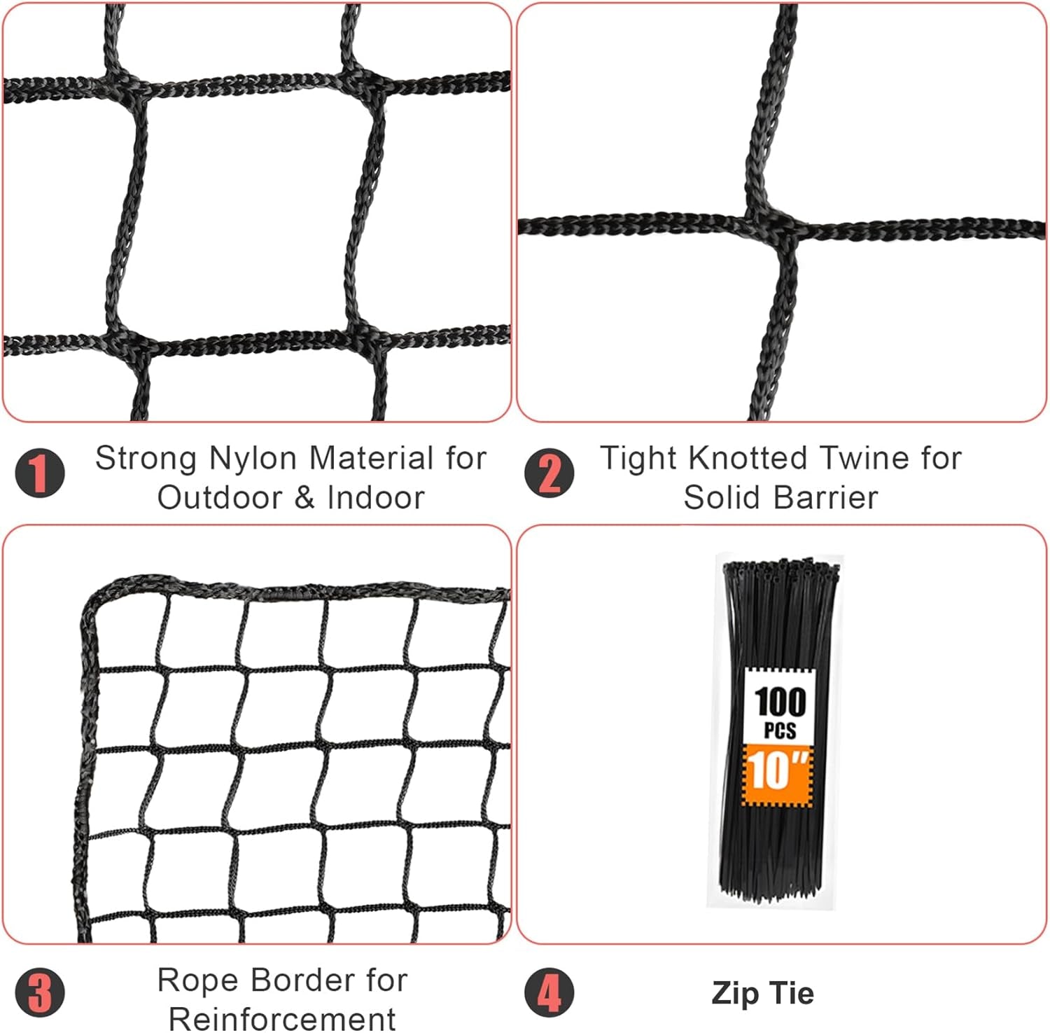 Baseball Batting Cage Net, Frame Not Include, Baseball and Softball Cage Netting with Door, Target Cloth, Heavy Duty Enclosed Hitting Cage Net for Backyard and Indoor