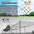 Baseball Batting Cage Nets,20‘L/ 35'L/55'L/70'L Baseball and Softball Cage Netting, Enclosed HDPE #30 /#45 Netting Batting Cages for Backyard and Indoor (NET ONLY)