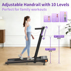 Foldable Walking Pad Treadmill for Home with Handle Bar and Removable Desk, 4.0HP under Desk Treadmill with Incline, 330 Lb Compact Treadmill for Small Spaces with Wristband Remote Control