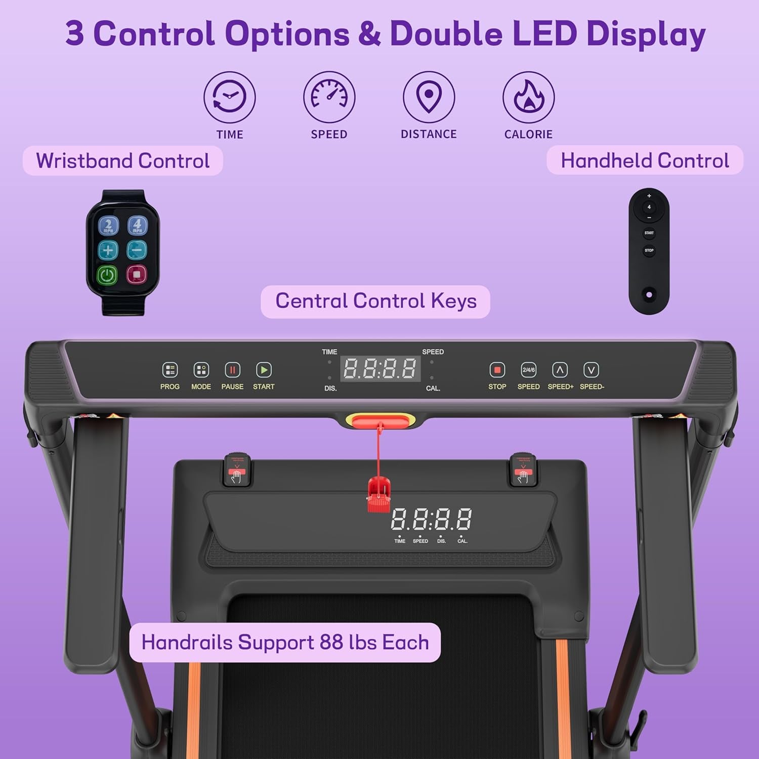 Foldable Walking Pad Treadmill for Home with Handle Bar and Removable Desk, 4.0HP under Desk Treadmill with Incline, 330 Lb Compact Treadmill for Small Spaces with Wristband Remote Control