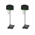 Portable Basketball Hoop Basketball Goal System 60 In. to 78 In. Height Adjustable, Fillable Base with Wheels (2-Pack)