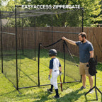 40FT Batting Cage, Baseball Softball Hitting Cage Net and Frame, Heavy Duty Baseball Softball Training Equipment, Framed Batting Cage Complete Package for Hitting and Pitching Practice, Black