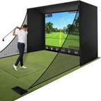Upgraded Golf Simulator Enclosure, 10 X 8 Ft Golf Simulators for Home, HD Triple Layer Impact Screen, Foam Padding Steel Frame, Side Barrier Netting & Lightproof Cloth