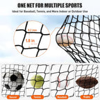 Baseball Batting Cage Net, 10X10X20/10X10X35Ft Softball Baseball Batting Netting for Backyard, Portable Hitting Practice Training Only Net with Carabiners & Carry Bag for Home Indoor Outdoor