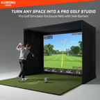 Upgraded Golf Simulator Enclosure, 10 X 8 Ft Golf Simulators for Home, HD Triple Layer Impact Screen, Foam Padding Steel Frame, Side Barrier Netting & Lightproof Cloth