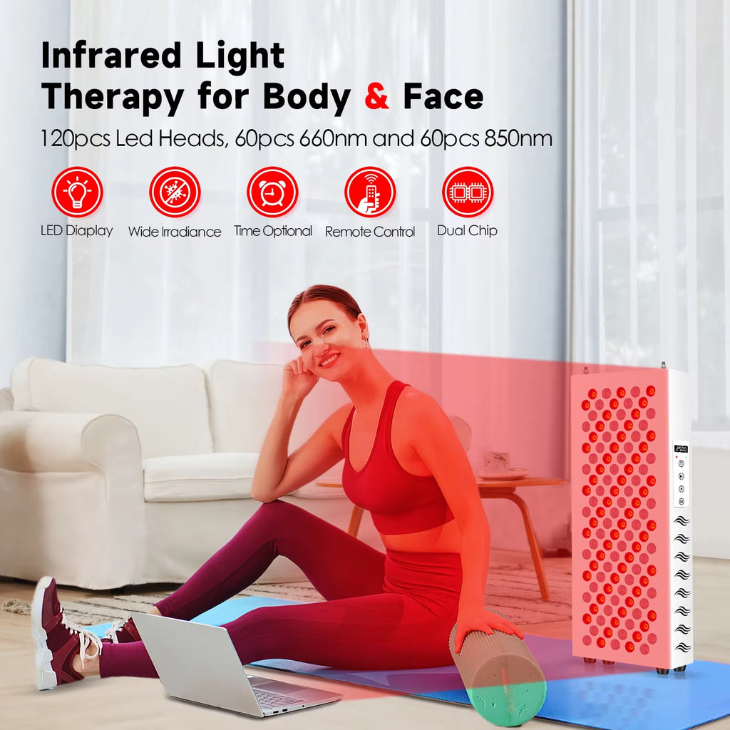 Red Light Therapy for Body Face Panel Lamp 850Nm 660Nm 600W near Infrared Light LED Health Beauty Devices for Face Body Muscle