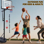 6.9-10 Ft. Adjustable Height Portable Basketball Hoop Basketball System with Water/Sand Base and Wheels