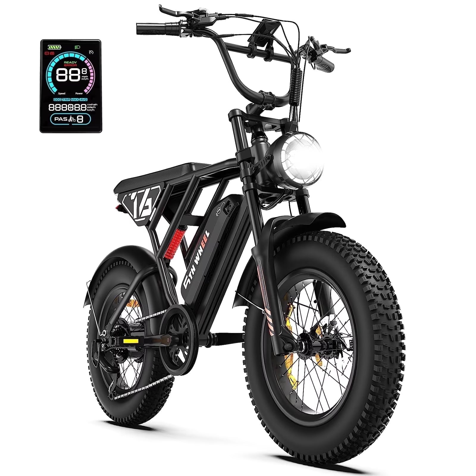 W16B 20" X 4" Fat Tire Electric Bike, 750W Motor Adult Ebike with 48V 15.6Ah Removable Battery, Electric Bicycle with 7 Speed, UL2849