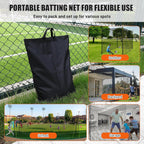 Baseball Batting Cage Net, 10X10X20/10X10X35Ft Softball Baseball Batting Netting for Backyard, Portable Hitting Practice Training Only Net with Carabiners & Carry Bag for Home Indoor Outdoor