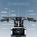 Electric Bike for Adults, 16" Fat Tire Ebike, 500W 20MPH Electric Bicycle, 36V 10.4Ah, E Bike UL2849