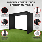 Upgraded Golf Simulator Enclosure, 10 X 8 Ft Golf Simulators for Home, HD Triple Layer Impact Screen, Foam Padding Steel Frame, Side Barrier Netting & Lightproof Cloth