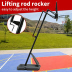 44 In. Backboard Portable Basketball Goal System with Stable Base and Wheels, Height Adjustable 6 to 10 Ft.
