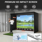 Upgraded Golf Simulator Enclosure, 10 X 8 Ft Golf Simulators for Home, HD Triple Layer Impact Screen, Foam Padding Steel Frame, Side Barrier Netting & Lightproof Cloth
