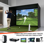 Upgraded Golf Simulator Enclosure, 10 X 8 Ft Golf Simulators for Home, HD Triple Layer Impact Screen, Foam Padding Steel Frame, Side Barrier Netting & Lightproof Cloth