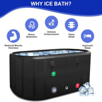 XXL Cold Plunge Tub for Athletes, Compatible with Water Chillers, 195 Gallon Inflatable Cold Plunge with Insulated Lid, Portable Ice Plunge Bathtub for Adult, Ice Tub Outdoor for Cold Water Therapy(C)