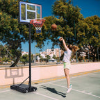 4.76-10Ft Height Adjustable Portable Basketball Hoop Basketball System, Waterproof, Good Gift for Kid