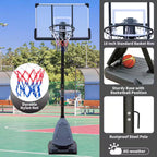 44 In. Backboard Portable Basketball Goal System with Stable Base and Wheels, Height Adjustable 6 to 10 Ft.