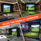 Upgraded Golf Simulator Enclosure, 10 X 8 Ft Golf Simulators for Home, HD Triple Layer Impact Screen, Foam Padding Steel Frame, Side Barrier Netting & Lightproof Cloth