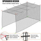 Baseball Batting Cage Net, 10X10X20/10X10X35Ft Softball Baseball Batting Netting for Backyard, Portable Hitting Practice Training Only Net with Carabiners & Carry Bag for Home Indoor Outdoor