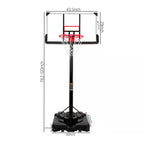 6.6 Ft. to 10 Ft. Adjustable Height Portable Basketball Hoop Goal Basketball System Basketball Equipment with Wheels