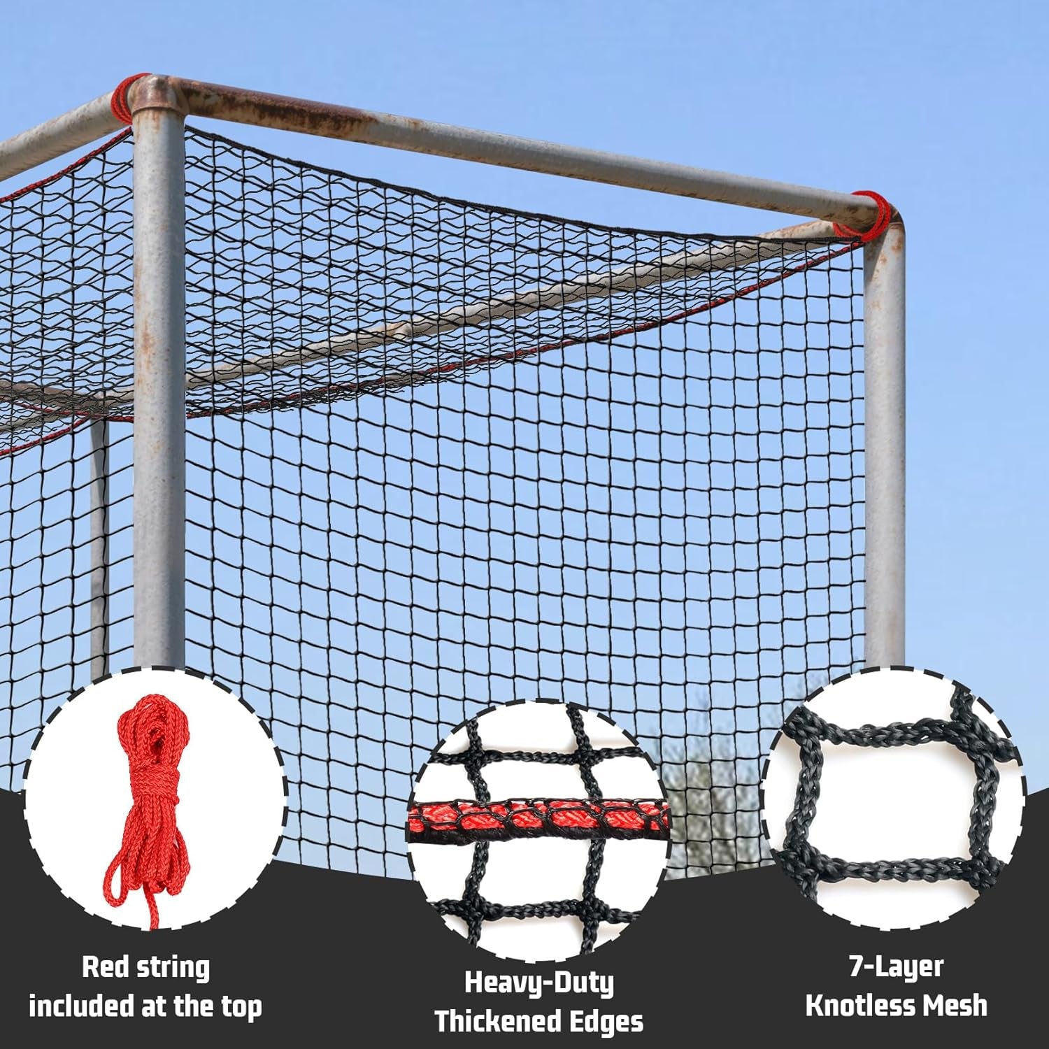 Baseball Batting Cage Net, Frame Not Include, Baseball and Softball Cage Netting with Door, Target Cloth, Heavy Duty Enclosed Hitting Cage Net for Backyard and Indoor