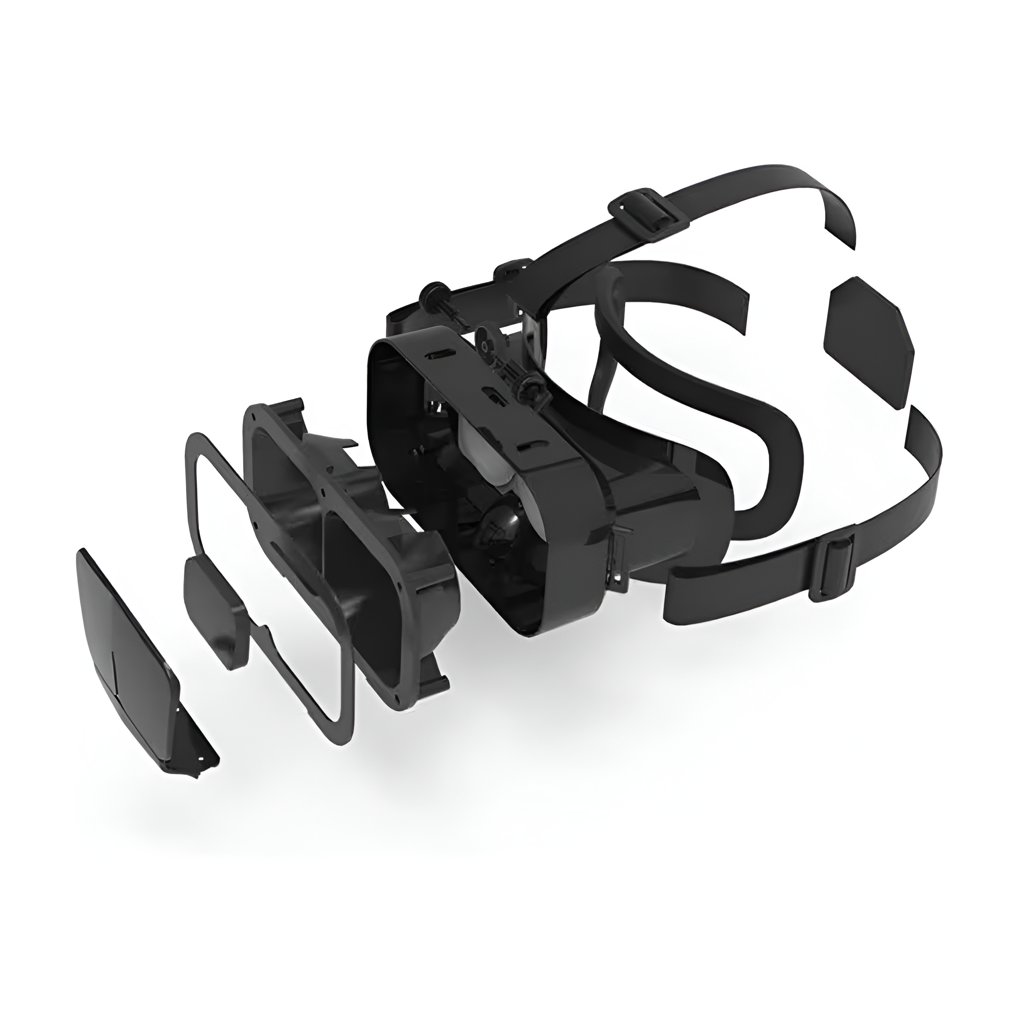 Virtual Reality VR Headset 3D Glasses Black Stereo Headphones for 4.7-7 In. Phones with 360° Experience