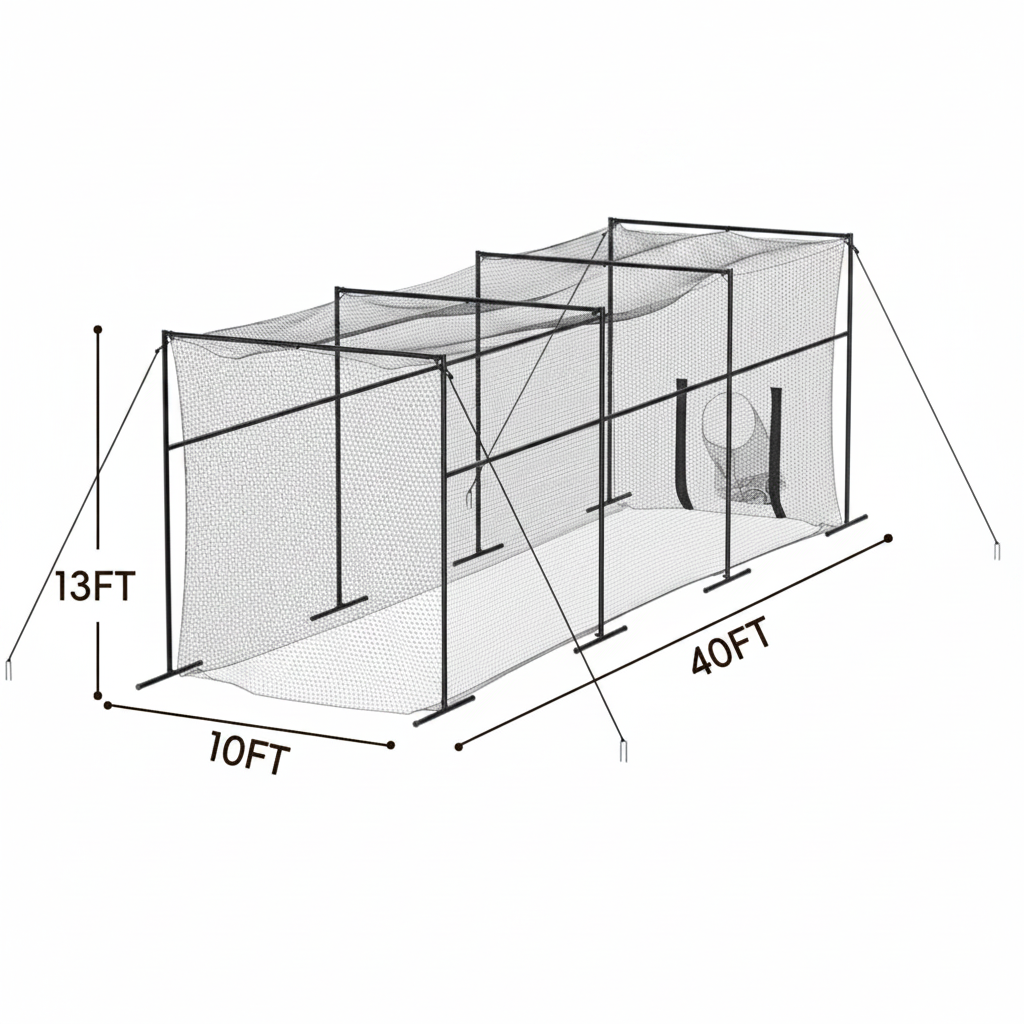 Complete Framed Baseball & Softball Batting Cage for Hitting and Pitching Practice