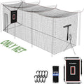Baseball Batting Cage Net, Frame Not Include, Baseball and Softball Cage Netting with Door, Target Cloth, Heavy Duty Enclosed Hitting Cage Net for Backyard and Indoor