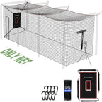 Baseball Batting Cage Net, Frame Not Include, Baseball and Softball Cage Netting with Door, Target Cloth, Heavy Duty Enclosed Hitting Cage Net for Backyard and Indoor