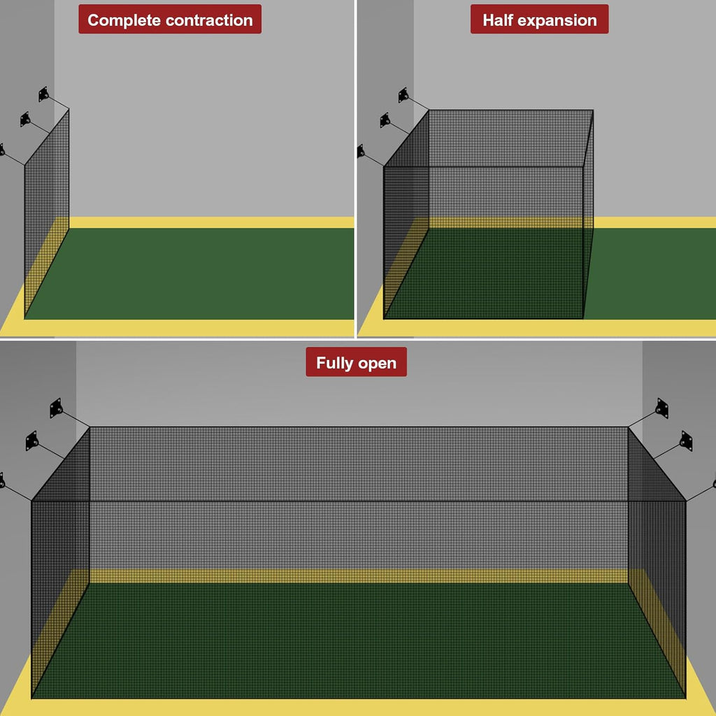 Baseball Batting Cage Nets,20‘L/ 35'L/55'L/70'L Baseball and Softball Cage Netting, Enclosed HDPE #30 /#45 Netting Batting Cages for Backyard and Indoor (NET ONLY)