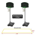Portable Basketball Hoop Basketball Goal System 60 In. to 78 In. Height Adjustable, Fillable Base with Wheels (2-Pack)