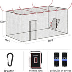 Baseball Batting Cage Net, Frame Not Include, Baseball and Softball Cage Netting with Door, Target Cloth, Heavy Duty Enclosed Hitting Cage Net for Backyard and Indoor