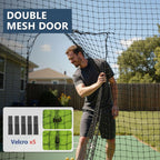 Batting Cage Net 55'L/35'L/20'L, Fully Enclosed Baseball & Softball Cage Netting - NET ONLY - Not Include Poles and Frame - PE Hitting Cage Net with Door, Batting Nets for Baseball Backyard