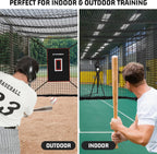 Baseball Batting Cage Net, Frame Not Include, Baseball and Softball Cage Netting with Door, Target Cloth, Heavy Duty Enclosed Hitting Cage Net for Backyard and Indoor