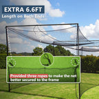 Batting Cage Net 55'L/35'L/20'L, Fully Enclosed Baseball & Softball Cage Netting - NET ONLY - Not Include Poles and Frame - PE Hitting Cage Net with Door, Batting Nets for Baseball Backyard