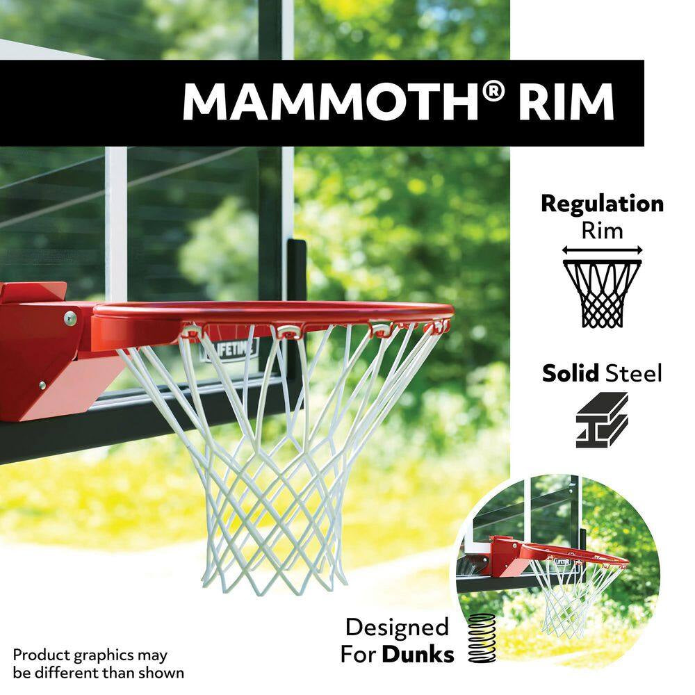 60 In. Tempered Glass Mammoth Bolt down Basketball Hoop