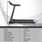 Costway 2.25HP Electric Running Machine Treadmill Bluetooth Speaker APP Control