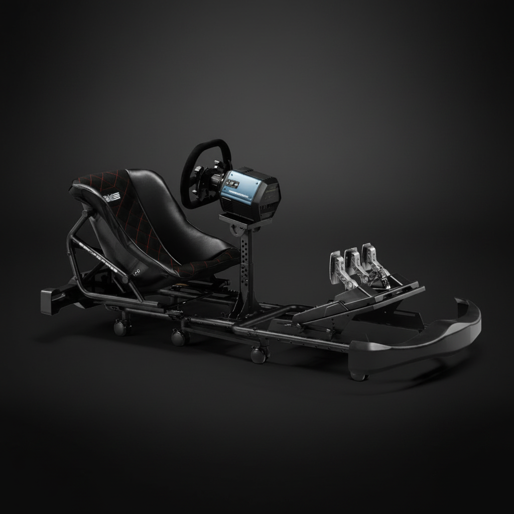Professional Kart Racing Simulator Cockpit with Adjustable Seat and Wheel Mount