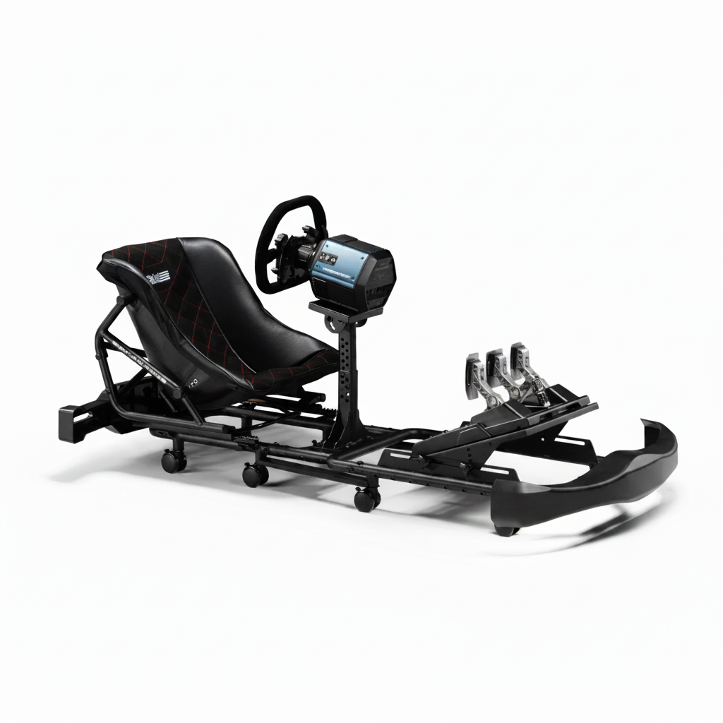 Professional Kart Racing Simulator Cockpit with Adjustable Seat and Wheel Mount