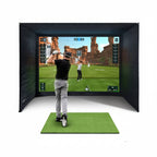 10/12/14Ft Outdoor Golf Training Simulator Cage Sports Practice Golf Simulator Enclosure with Impact Netting and All Poles