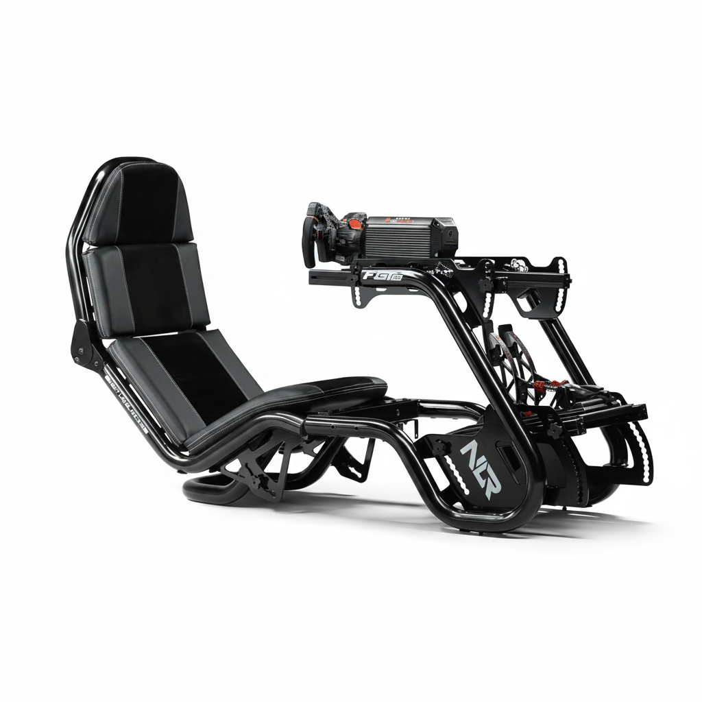 Modular Formula and GT Racing Simulator Rig with Black Steel Construction