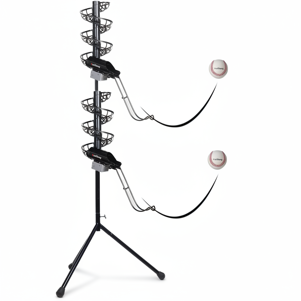 2 in 1 Automatic Baseball Pitching Machine Feeder and Soft Toss Trainer, Stable and Height Adjustable, Extendable Ball Stacker, with Removable Chute