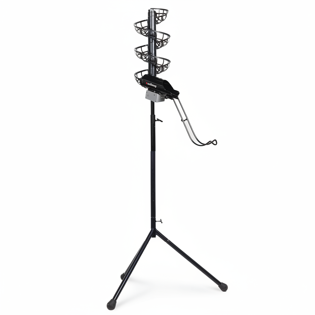 2 in 1 Automatic Baseball Pitching Machine Feeder and Soft Toss Trainer, Stable and Height Adjustable, Extendable Ball Stacker, with Removable Chute