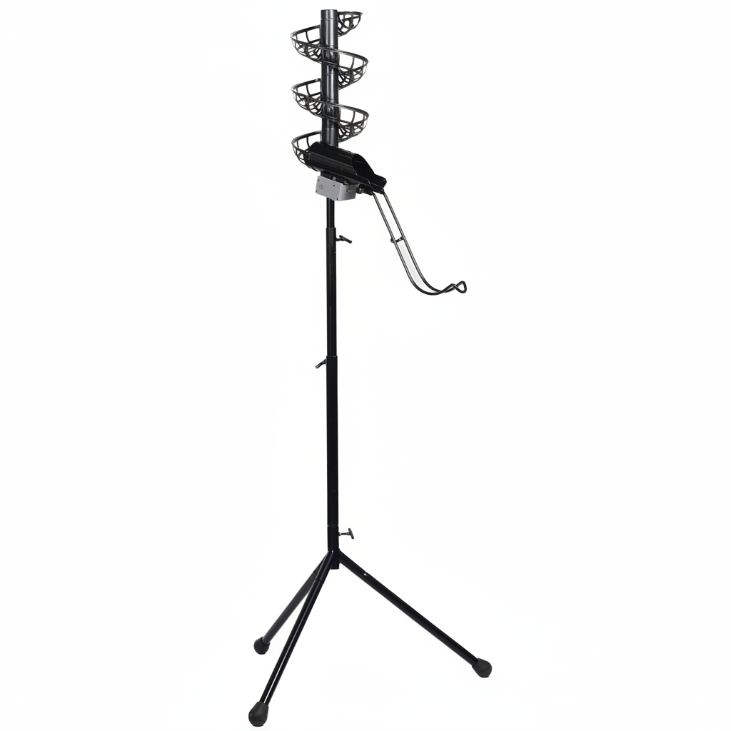 2 in 1 Automatic Baseball Pitching Machine Feeder and Soft Toss Trainer, Stable and Height Adjustable, Extendable Ball Stacker, with Removable Chute