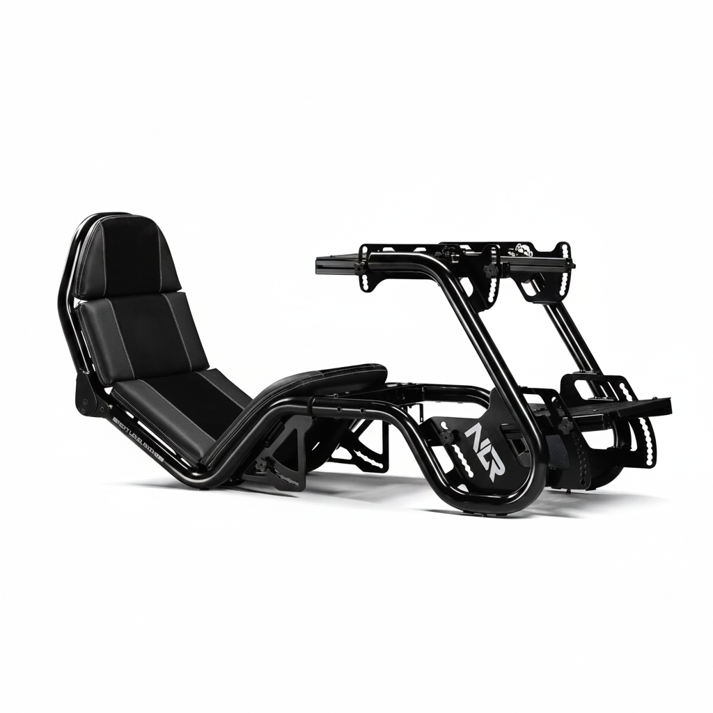 Modular Formula and GT Racing Simulator Rig with Black Steel Construction
